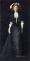Jessica Penn en negro con plumas blancas, retrato de la escuela Ashcan de Robert Henri